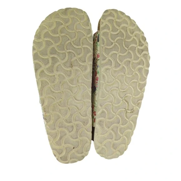 Birkenstock Florida Floral Sandals Womens 6 6.5 37 Triple Strap Summer Casual - Picture 7 of 8